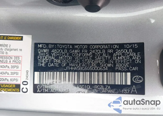 JTHHA5BC6G5000634: 42786316