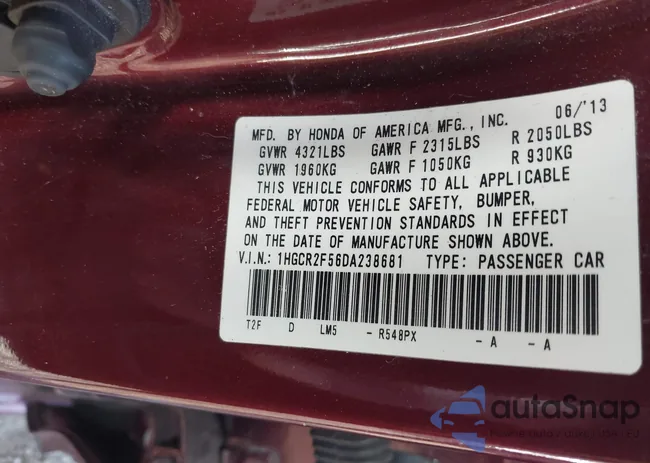 1HGCR2F56DA238681: 42786352