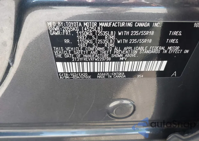 2T3YFREVXFW229798: 42786539