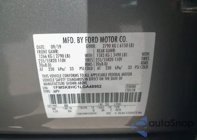 1FM5K8HC1LGA48952: 42786559