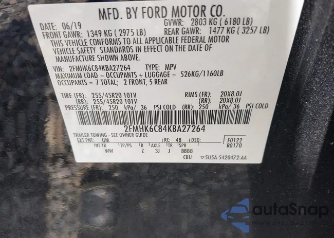 2FMHK6C84KBA27264: 42785723