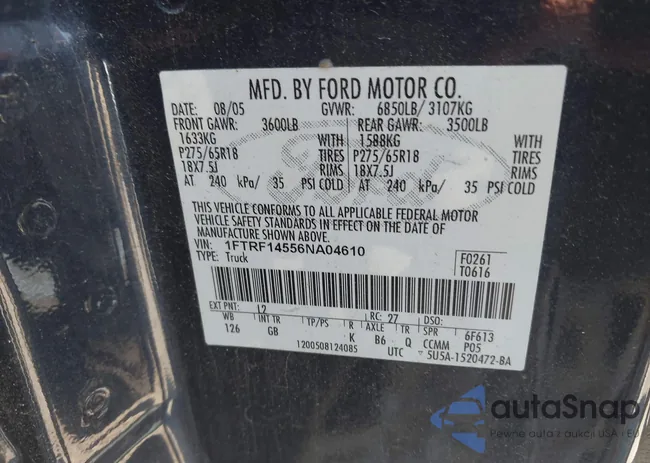 1FTRF14556NA04610: 42785845