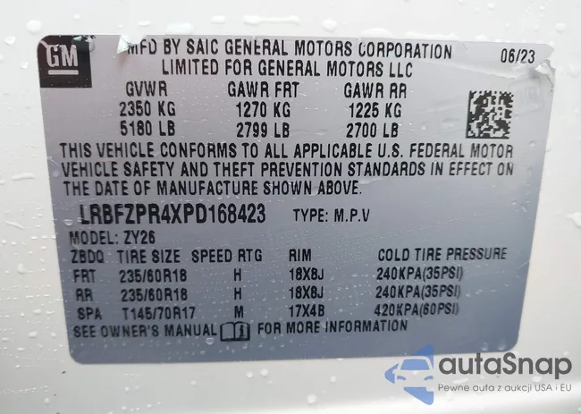 LRBFZPR4XPD168423: 42787112