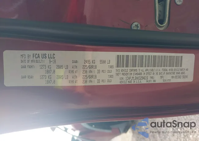 1C4PJMLBXKD294616: 42787161