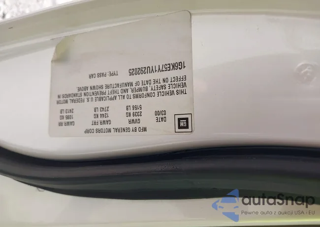 1G6KE57Y1YU292025: 42787180