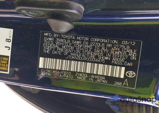 JTDKN3DU9C0334475: 42787213