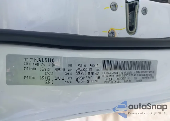 1C4PJLCBXKD160537: 42787220