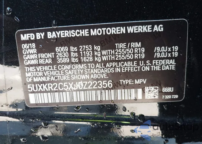 5UXKR2C5XJ0Z22356: 42787278