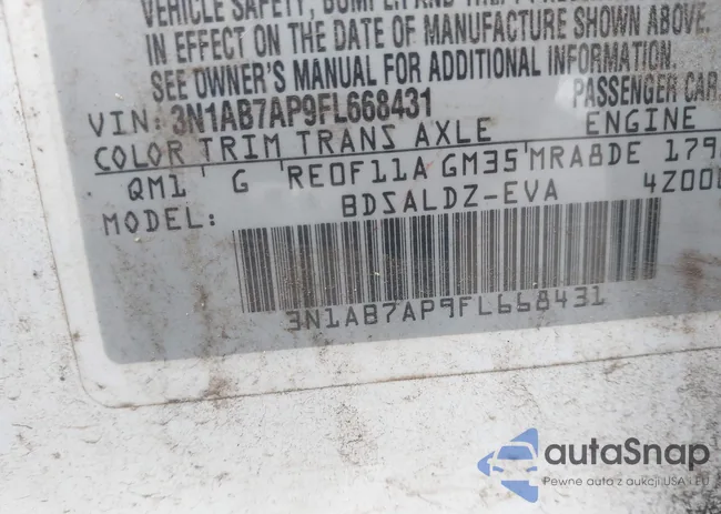 3N1AB7AP9FL668431: 42787283