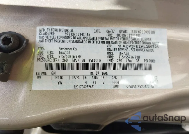 1FADP3FE2HL309728: 42787378