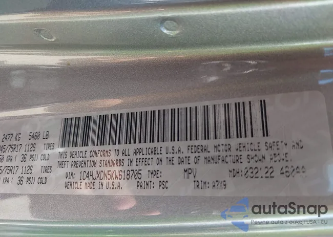 1C4HJXDN5KW618705: 42787395