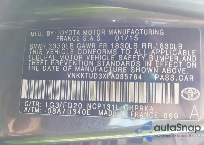 VNKKTUD3XFA035764: 42786582