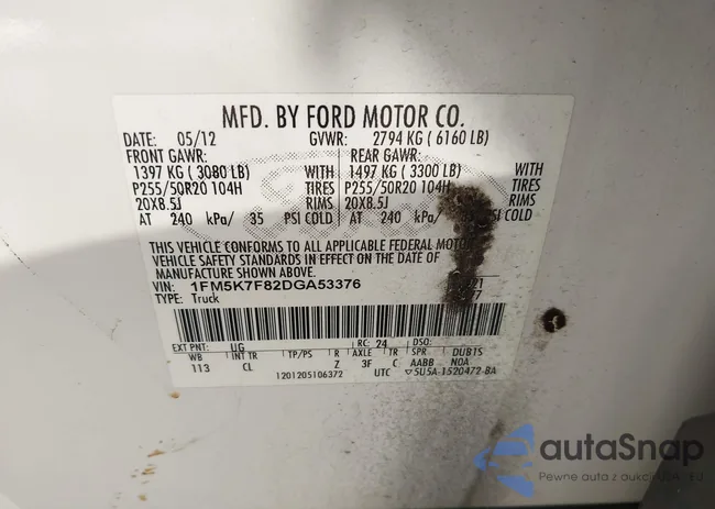 1FM5K7F82DGA53376: 42786593