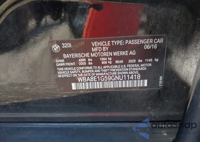 WBA8E1G59GNU11418: 42786721