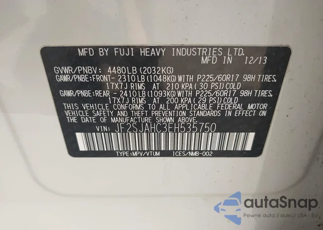 JF2SJAHC3EH535750: 42786768