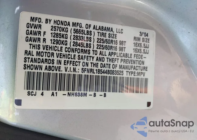 5FNRL18544B083525: 42786857