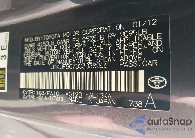 JTKJF5C70C3038266: 42786921