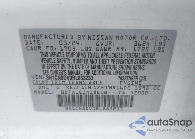 3N1CN8DV0RL883233: 42788140