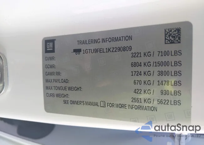 1GTU9FEL1KZ290809: 42788278