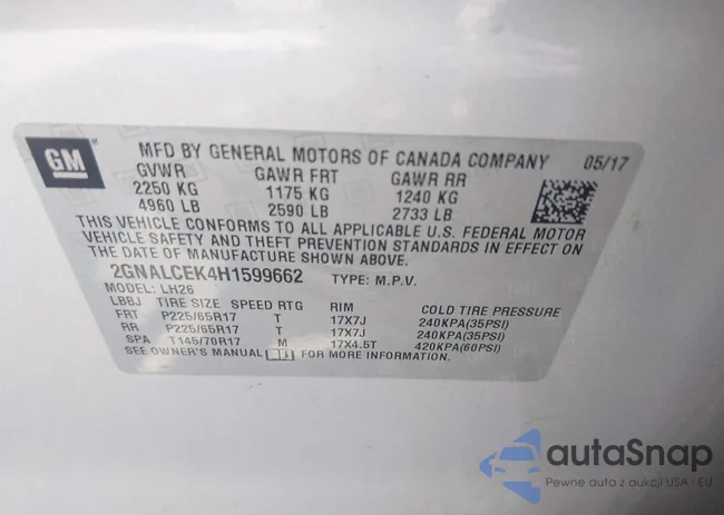 2GNALCEK4H1599662: 42788307