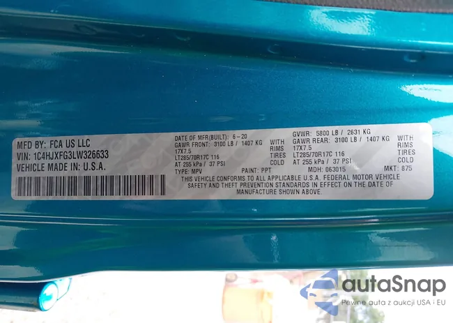 1C4HJXFG3LW326633: 42788392