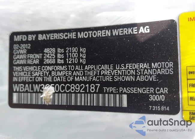 WBALW3C50CC892187: 42788395