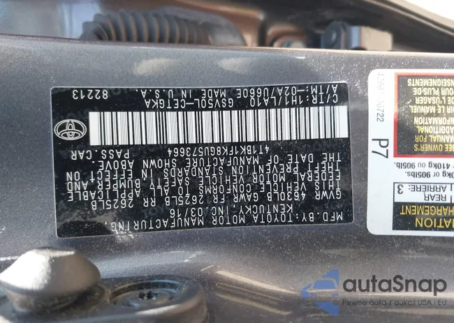 4T1BK1FK8GU573664: 42788414