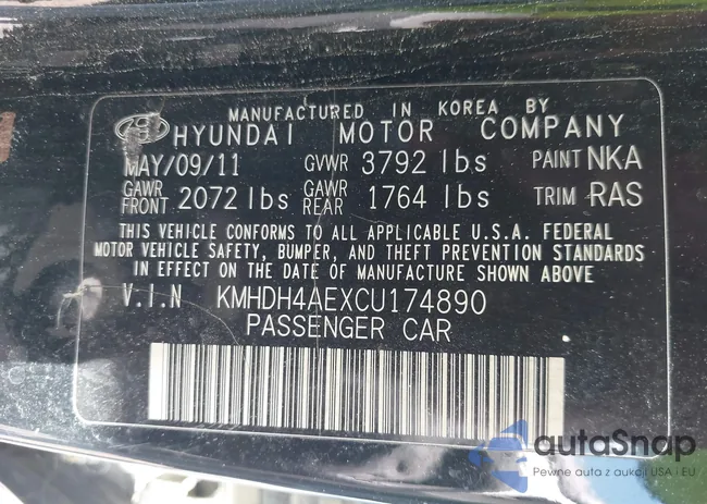 KMHDH4AEXCU174890: 42788457