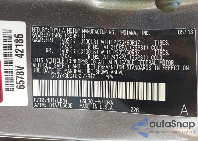 5TDYK3DC4DS372947: 42787582