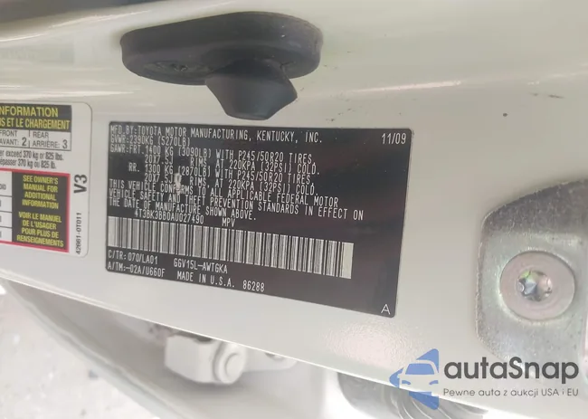 4T3BK3BB0AU027490: 42787615