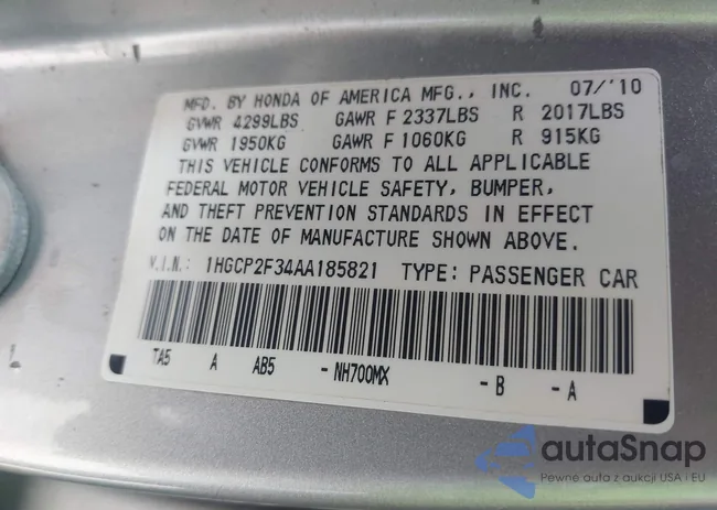 1HGCP2F34AA185821: 42787664