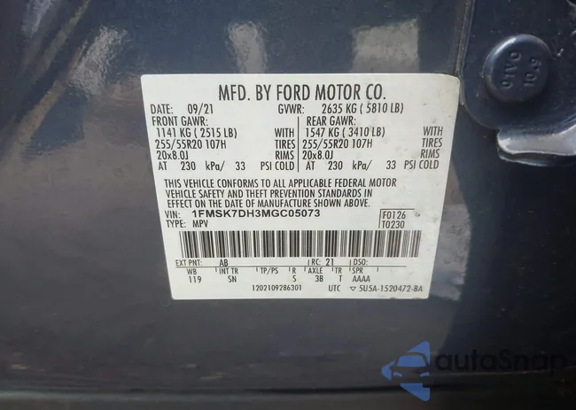 1FMSK7DH3MGC05073: 42787672