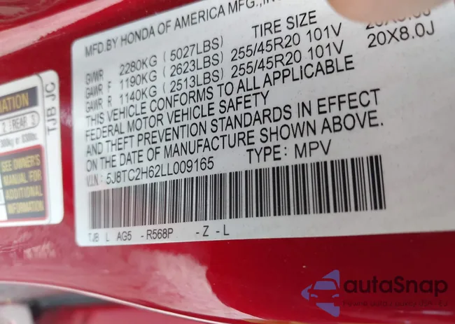 5J8TC2H62LL009165: 42787739