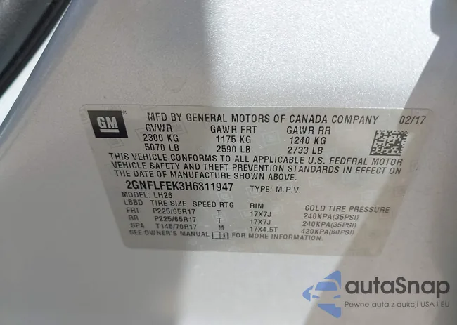 2GNFLFEK3H6311947: 42787791