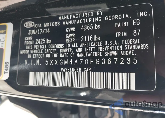 5XXGM4A70FG367235: 42787902