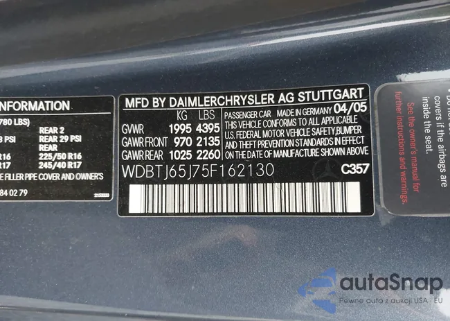 WDBTJ65J75F162130: 42789002