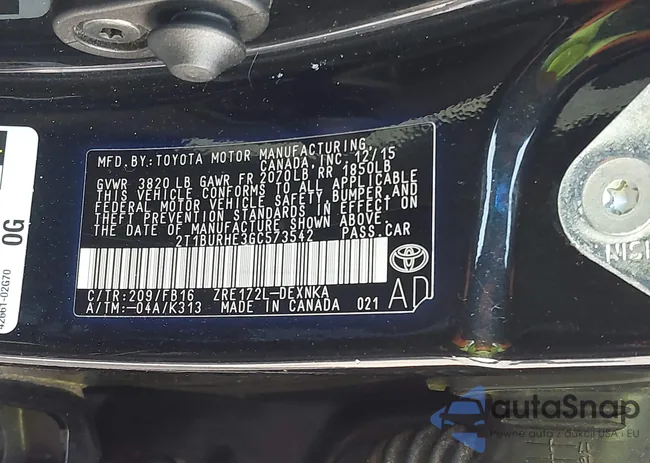 2T1BURHE3GC573542: 42789031
