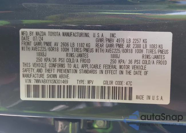 7MMVABXYXSN301469: 42789075