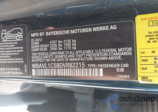 WBAVL1C58DVR82215: 42789134