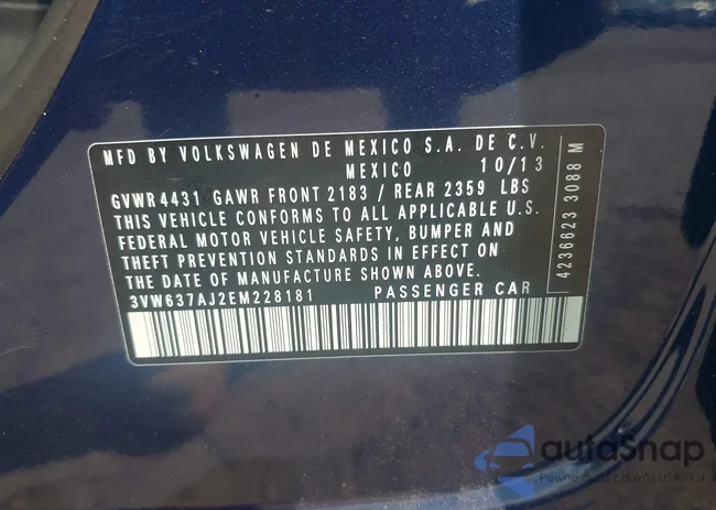 3VW637AJ2EM228181: 42789232