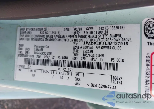 3FADP4EJ1JM127916: 42789479