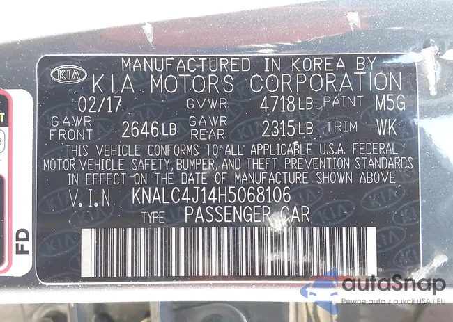 KNALC4J14H5068106: 42789483