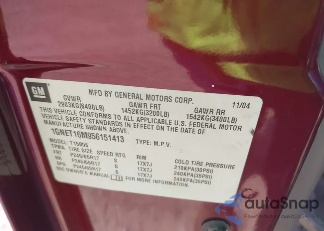 1GNET16M956151413: 42789515