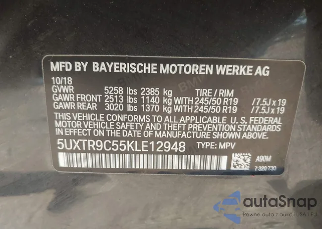 5UXTR9C55KLE12948: 42789522