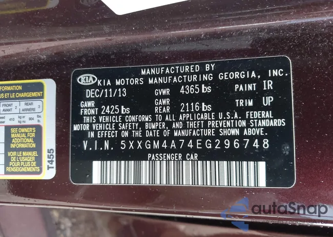 5XXGM4A74EG296748: 42789526