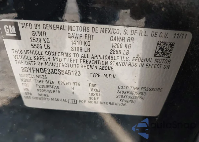 3GYFNDE33CS545123: 42788686