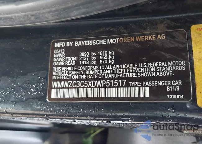 WMWZC3C5XDWP51517: 42788767