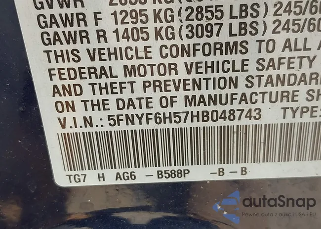 5FNYF6H57HB048743: 42788810