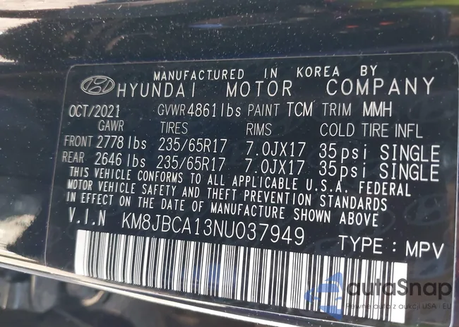 KM8JBCA13NU037949: 42788893