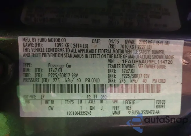 1FADP5AU9FL114720: 42790179